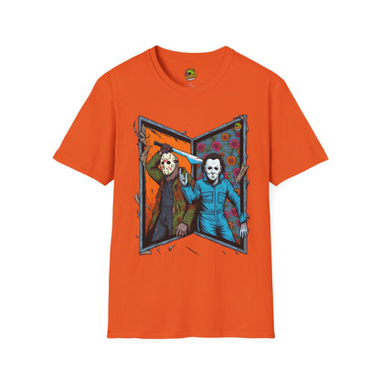 & - Jason Voorhees & Michael Myers T-Shirt | Funny Horror Tee - custom-made. perfect gift idea. Order yours now and stand out with this exclusive piece!