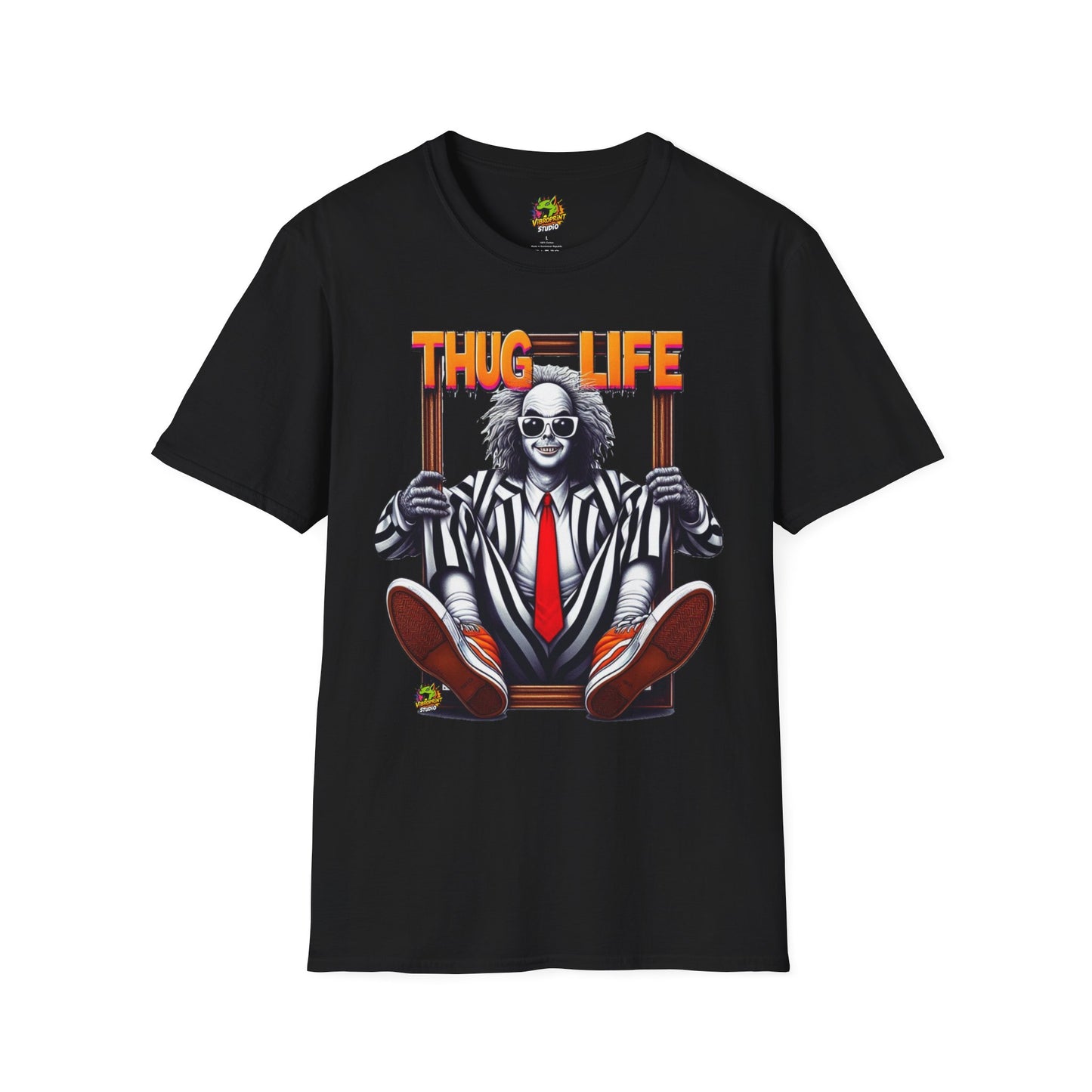 Beetlejuice Shirt | Thug Life Inspired T-Shirt | Classic Halloween Beetlejuice Tee - High Quality Image