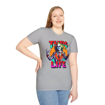 Beetlejuice - Beetlejuice Shirt | Thug Life Halloween T-Shirt | Creepy Beetlejuice Graphic Tee - custom-made. limited stock. Order yours now and stand out with this exclusive piece!