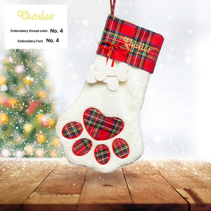 Lovers - Christmas Stocking – Claw Shaped Embroidered Holiday Stocking for Pet Lovers and Unique Festive Decor - custom-made. perfect gift idea. Order yours now and stand out with this exclusive piece!