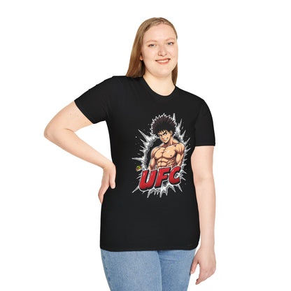 | - UFC T Shirt | Unleash Fierce Confidence | Motivational UFC Tee with Baki Anime Elements - custom-made. perfect gift idea. Order yours now and stand out with this exclusive piece!