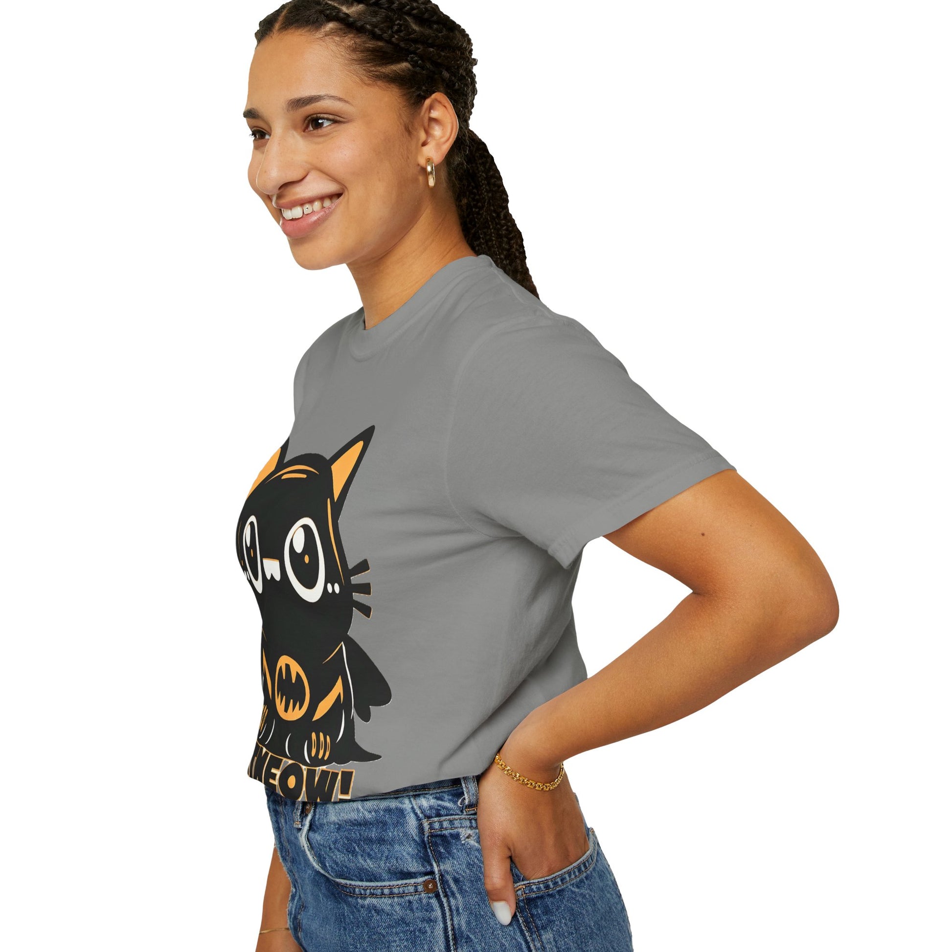 Superhero Cat T-Shirt - Cute Batman-Inspired Parody Design for Cat Lovers - High Quality Image