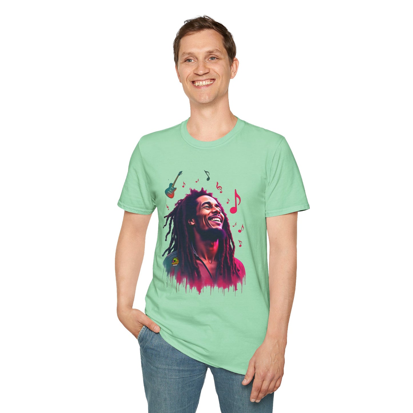 Bob Marley T-Shirt - Vibrant Rasta Revolution - VibroPrint Studio