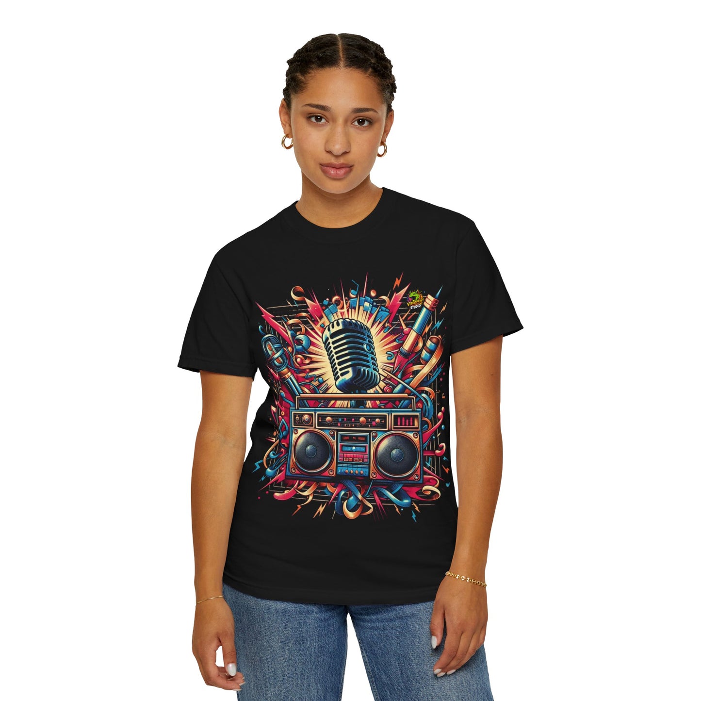 | - Rapper Merch with Microphone & Boombox Fusion | Bold Hip-Hop Music Design - custom-made. limited stock. Order yours now and stand out with this exclusive piece!