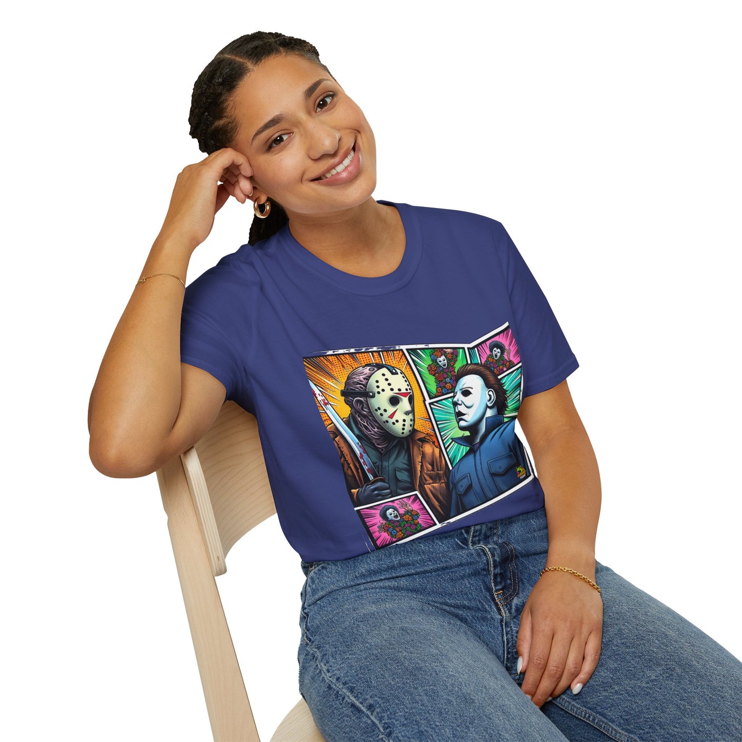 | - Jason Voorhees & Michael Myers Shirt | Funny Vintage Halloween Tee - premium material. limited stock. Order yours now and stand out with this exclusive piece!