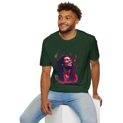 Bob Marley T-Shirt - Vibrant Rasta Revolution - VibroPrint Studio