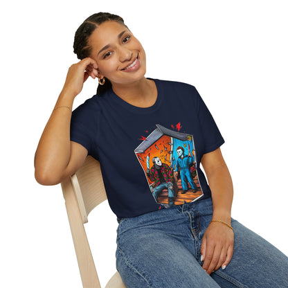 Jason - Michael Myers Shirt | Jason Voorhees Funny Picnic Halloween Tee - premium material. limited stock. Order yours now and stand out with this exclusive piece!