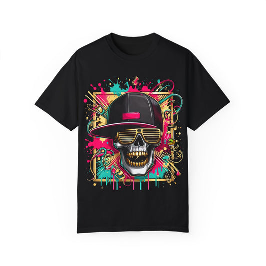 Graffiti Explosion Rapper Merch | Neon Abstract Street Art T-Shirt Design - High Quality Image