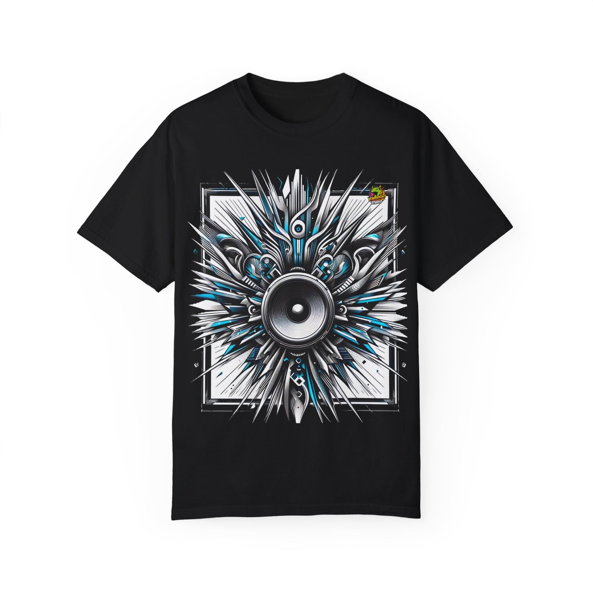 Booming Sound Waves Rapper Merch | Hip-Hop Beats T-Shirt Design - High Quality Image