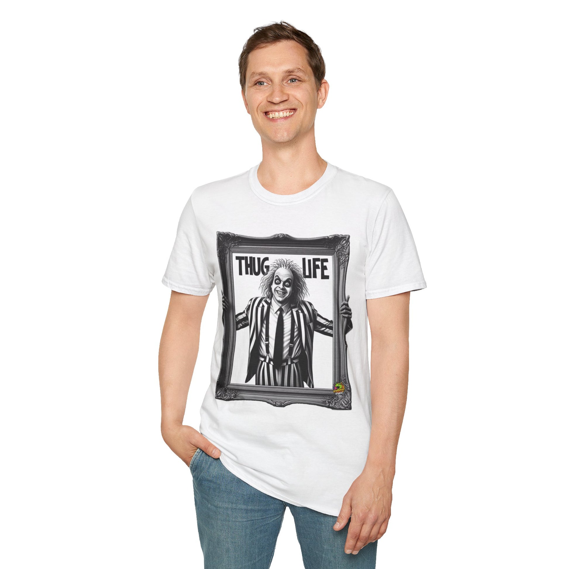 Graphic - Beetlejuice Shirt | Funny Thug Life Halloween Tee | Beetlejuice Graphic T-Shirt for Halloween - premium material. limited stock. Order yours now and stand out with this exclusive piece!