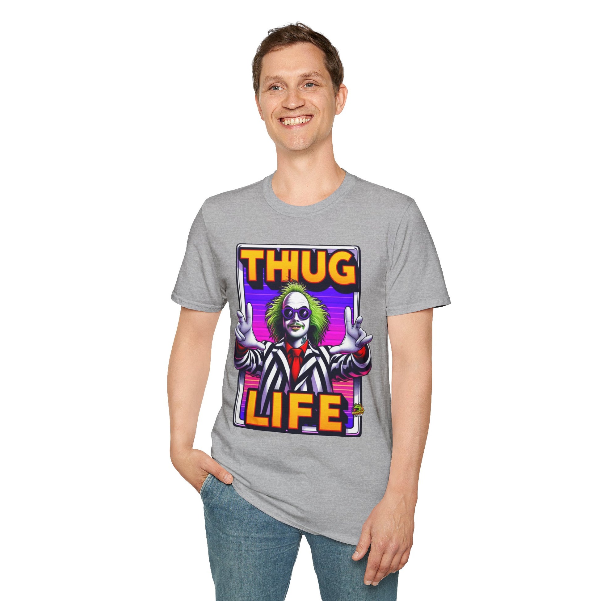 Tee - Beetlejuice Shirt | Funny Thug Life Halloween Tee | Classic Beetlejuice Graphic T-Shirt - premium material. limited stock. Order yours now and stand out with this exclusive piece!