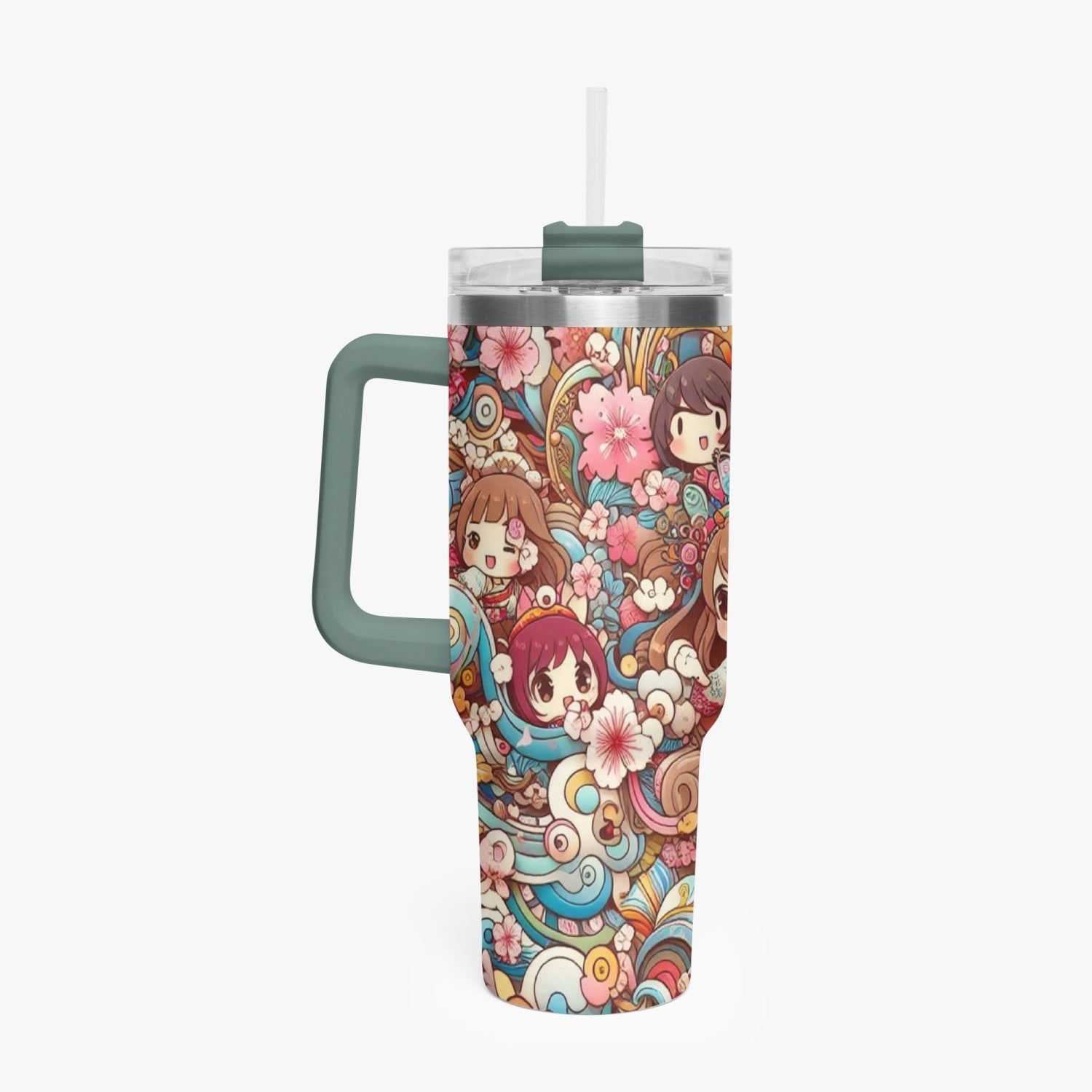 Insulated - Stanley cup - Car Tumbler Cup 40oz, Anime & Retro Comic Book Style Insulated Mug, Colorful Superhero Design - premium material. perfect gift idea. Order yours now and stand out with this exclusive piece!