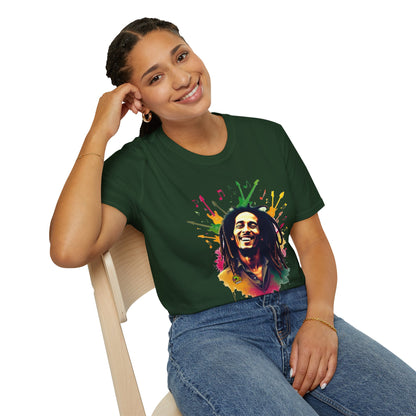 Bob Marley T-Shirt - Vibrant Rasta Energy - VibroPrint Studio