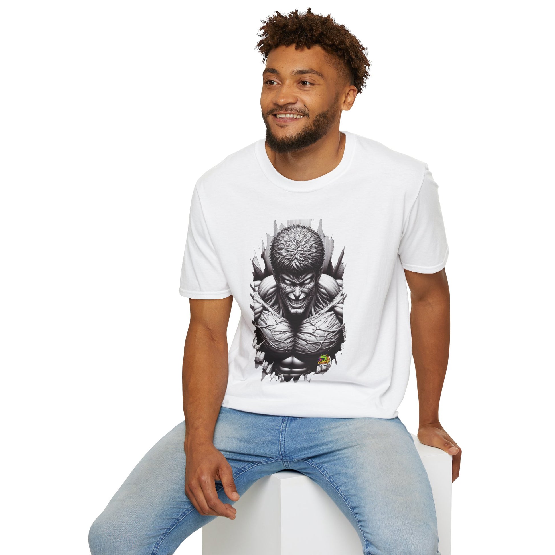 Baki - UFC T Shirt | Unleash Fierce Confidence | UFC Tee with Baki Anime Power for Fitness Lovers - premium material. perfect gift idea. Order yours now and stand out with this exclusive piece!