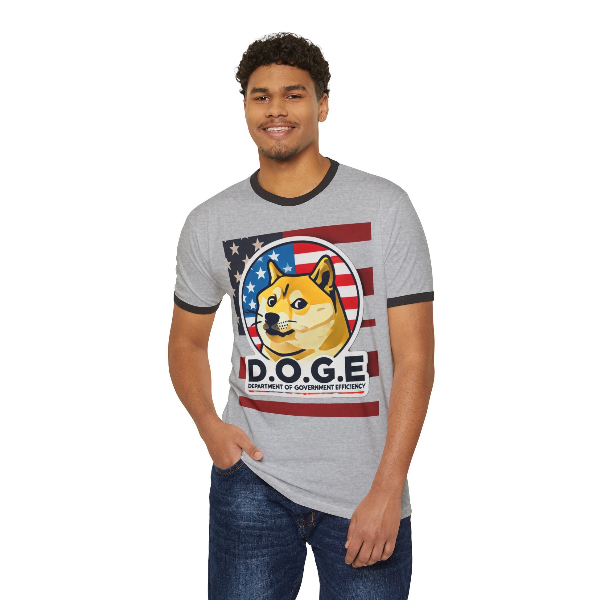 Dogecoin T Shirt for Crypto Fans | Patriotic Doge T Shirt | Dogecoin Shiba Design Tee - High Quality Image