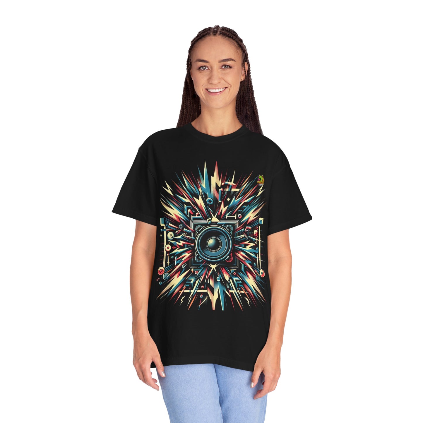 | - Booming Sound Waves Rapper Merch | Urban Hip-Hop Beats T-Shirt Design - premium material. limited stock. Order yours now and stand out with this exclusive piece!