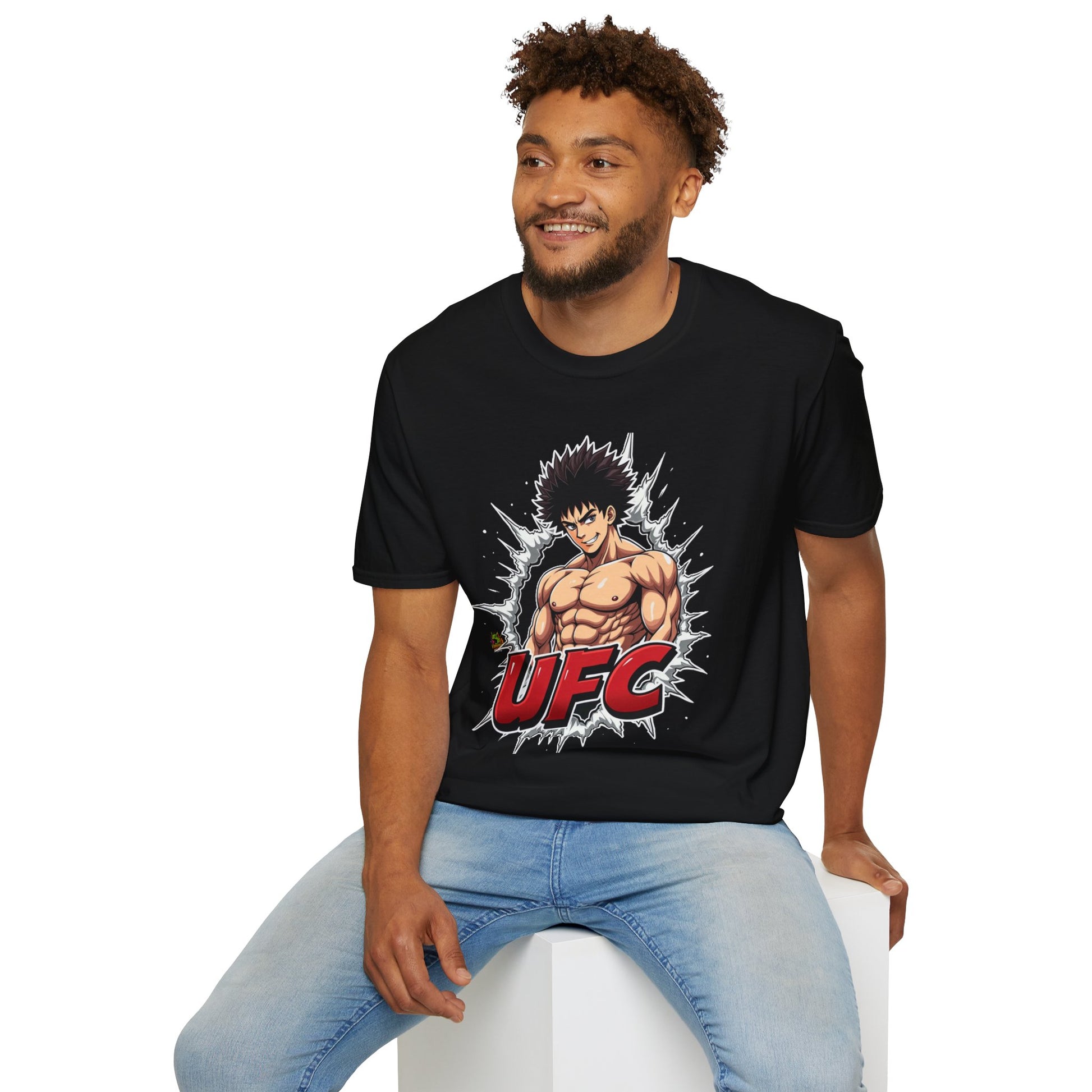 Anime - UFC T Shirt | Unleash Fierce Confidence | Motivational UFC Tee with Baki Anime Elements - custom-made. perfect gift idea. Order yours now and stand out with this exclusive piece!