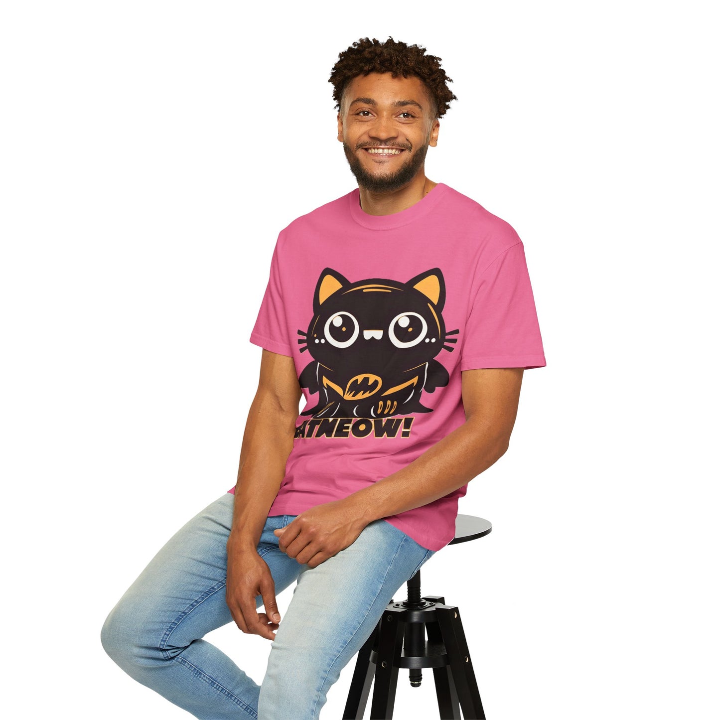 Superhero Cat T-Shirt - Cute Batman-Inspired Parody Design for Cat Lovers