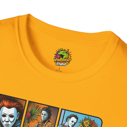 Halloween graphic tee - Jason Voorhees & Michael Myers Funny Shirt | Halloween Horror Tee - bold design. spooky season t-shirt with unique flair. Order yours now and stand out with this exclusive piece!