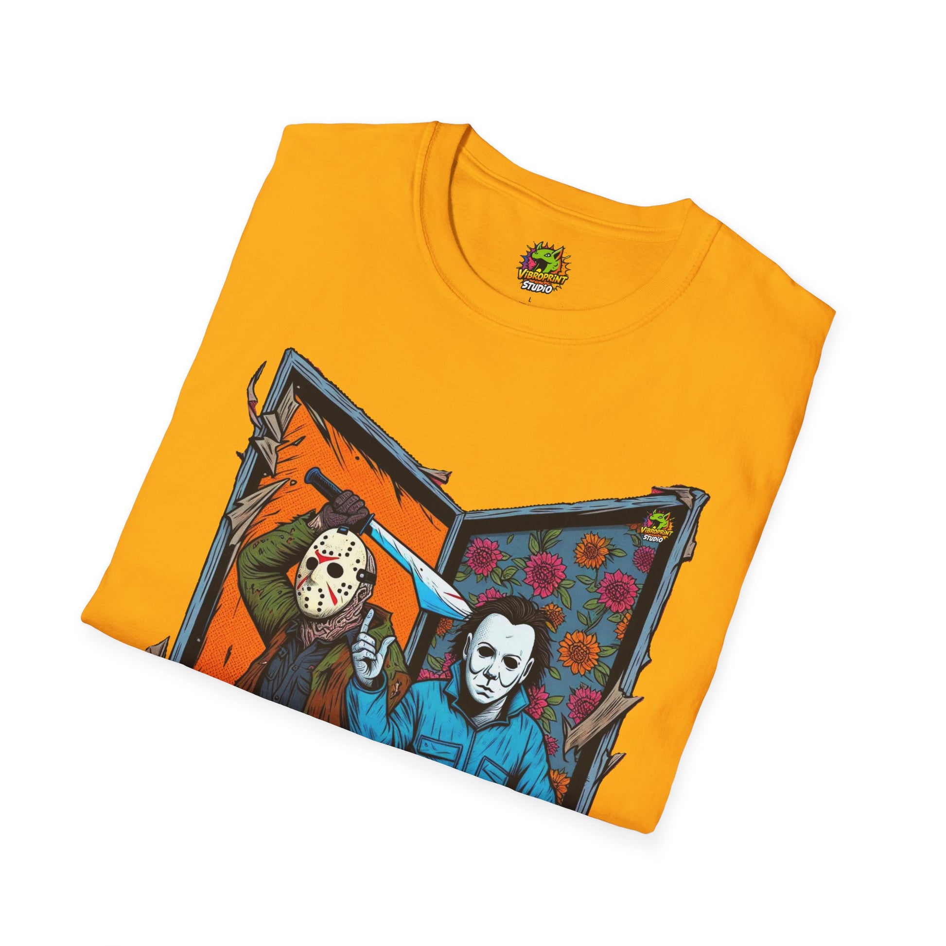 product - Jason Voorhees & Michael Myers T-Shirt | Funny Horror Tee - custom-made. perfect gift idea. Order yours now and stand out with this exclusive piece!