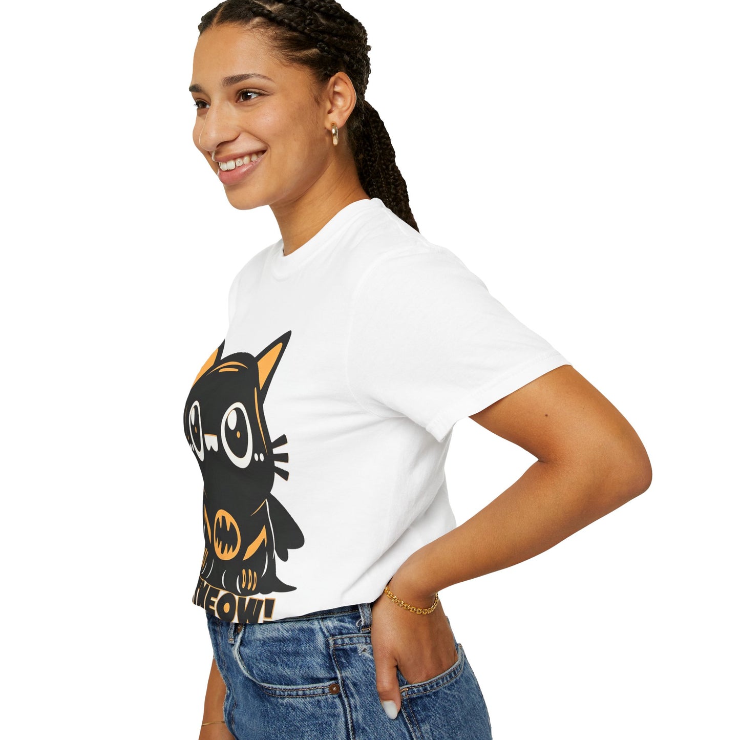 Superhero Cat T-Shirt - Cute Batman-Inspired Parody Design for Cat Lovers - High Quality Image