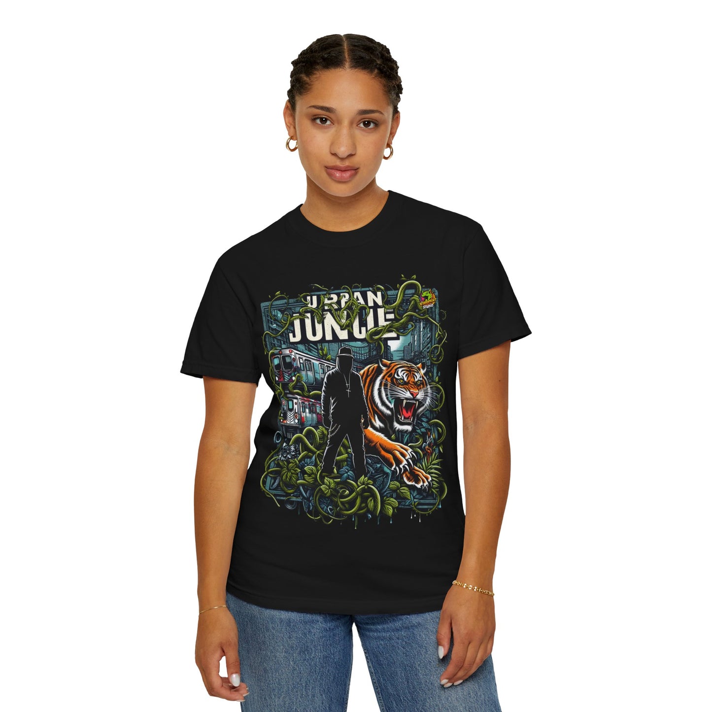 | - Urban Jungle Rhythms Rapper Merch | City Meets Nature T-Shirt Design - premium material. perfect gift idea. Order yours now and stand out with this exclusive piece!