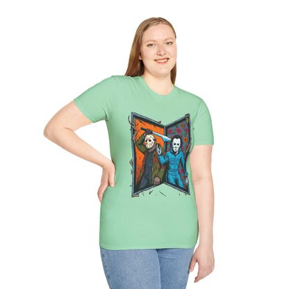 Tee - Jason Voorhees & Michael Myers T-Shirt | Funny Horror Tee - premium material. perfect gift idea. Order yours now and stand out with this exclusive piece!