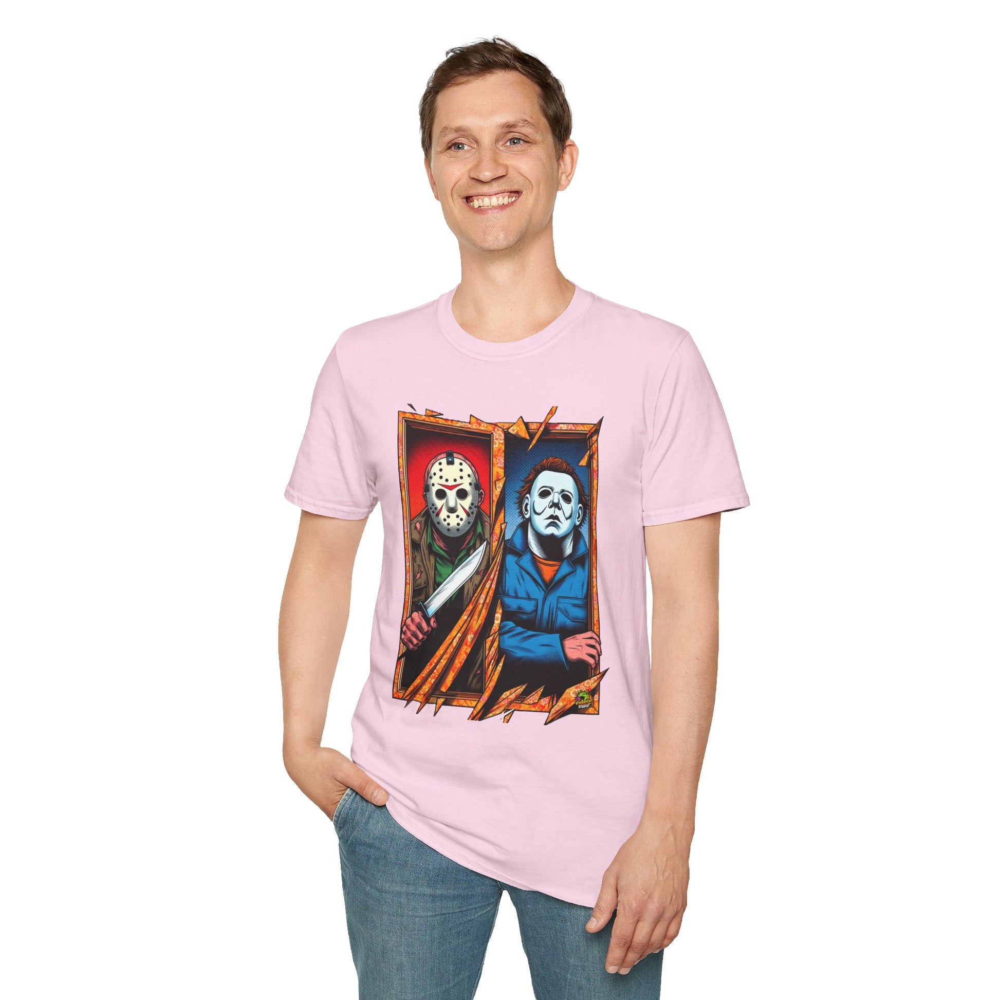 product - Michael Myers Vintage Tee | Jason Voorhees Funny Picnic Scene - premium material. limited stock. Order yours now and stand out with this exclusive piece!