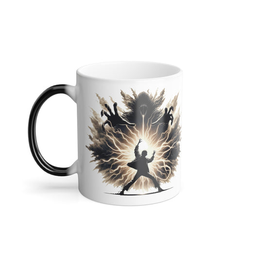 Eleven fighting Stranger Things Color Changing Mug | Color Morphing