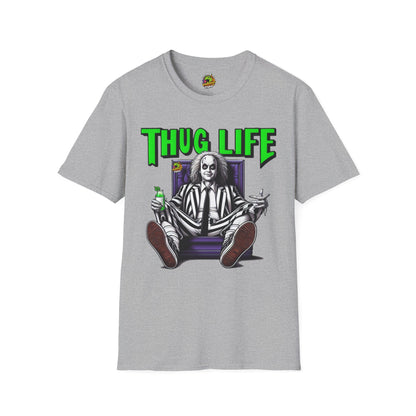 | - Beetlejuice Shirt | Thug Life Halloween T-Shirt | Creepy Beetlejuice Graphic Tee - premium material. limited stock. Order yours now and stand out with this exclusive piece!