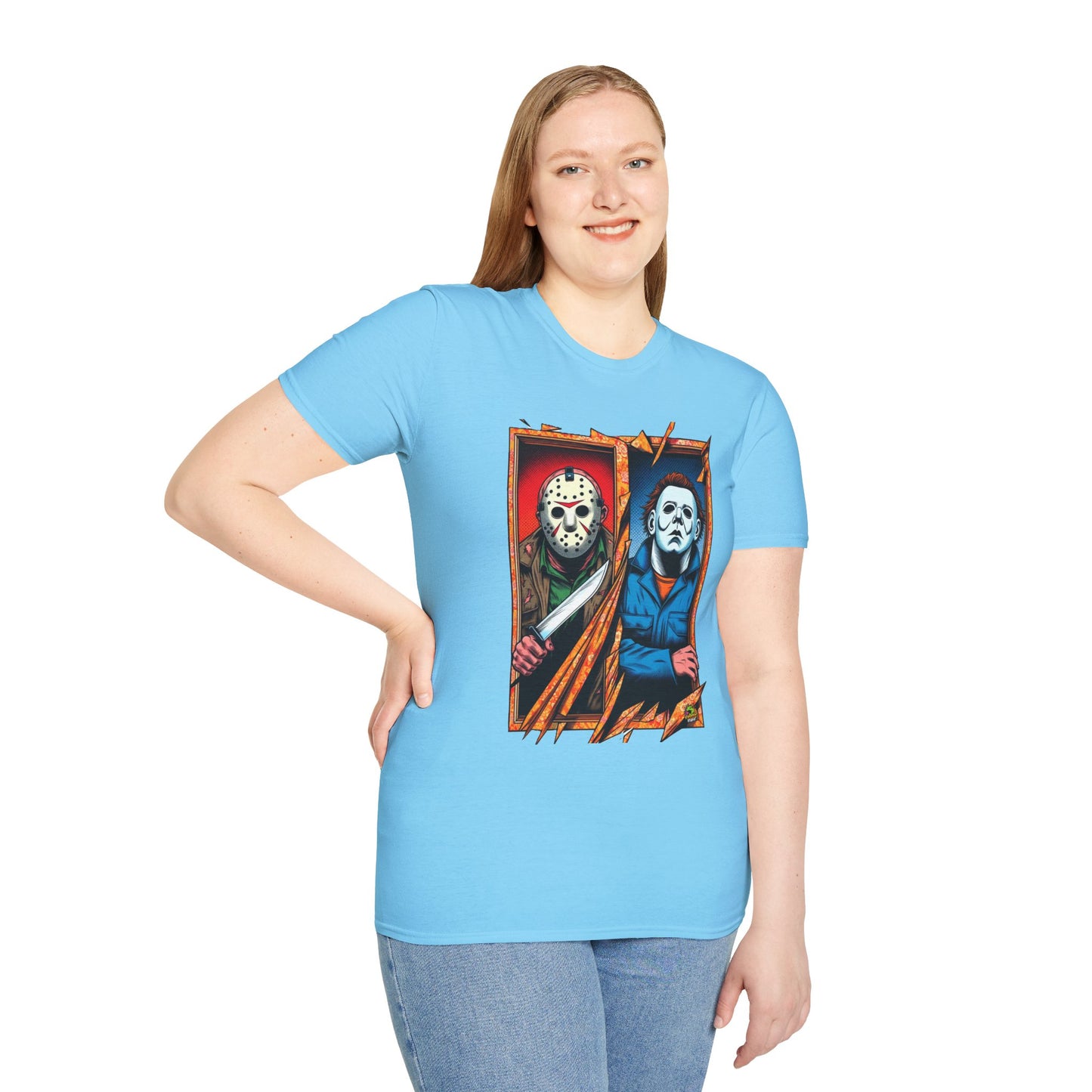 product - Michael Myers Vintage Tee | Jason Voorhees Funny Picnic Scene - custom-made. perfect gift idea. Order yours now and stand out with this exclusive piece!