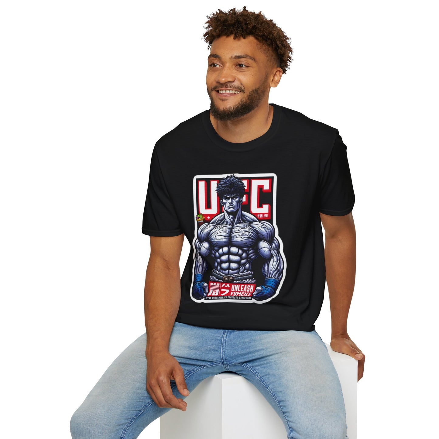 Tee - UFC T Shirt | Unleash Fierce Confidence | Motivational UFC Tee with Baki Anime Strength - premium material. limited stock. Order yours now and stand out with this exclusive piece!