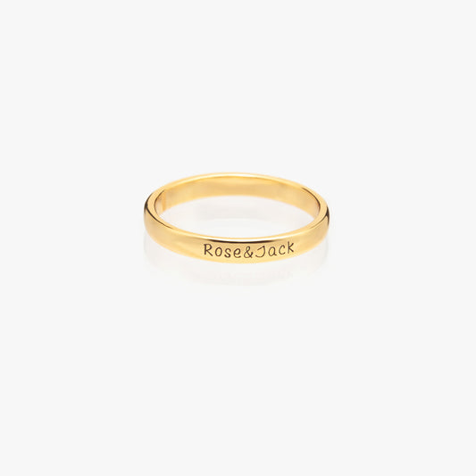 Dainty Engraved Name Ring – Custom Copper Personalized Ring for Birthdays, Anniversaries & Thoughtful Gifts