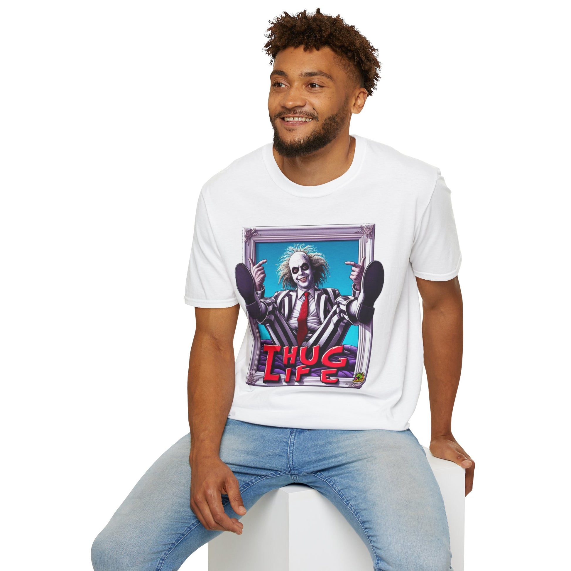 high-quality - Beetlejuice Shirt | Thug Life Halloween Graphic T-Shirt | Funny Beetlejuice Tee - premium material. limited stock. Order yours now and stand out with this exclusive piece!