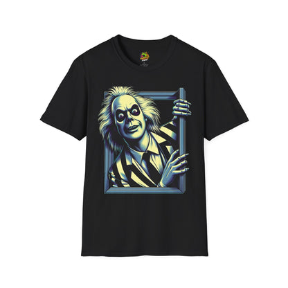 Beetlejuice Shirt | Halloween Horror Comedy Tee | Classic Beetlejuice Graphic T-Shirt | Fun Halloween Clothing - High Quality Image