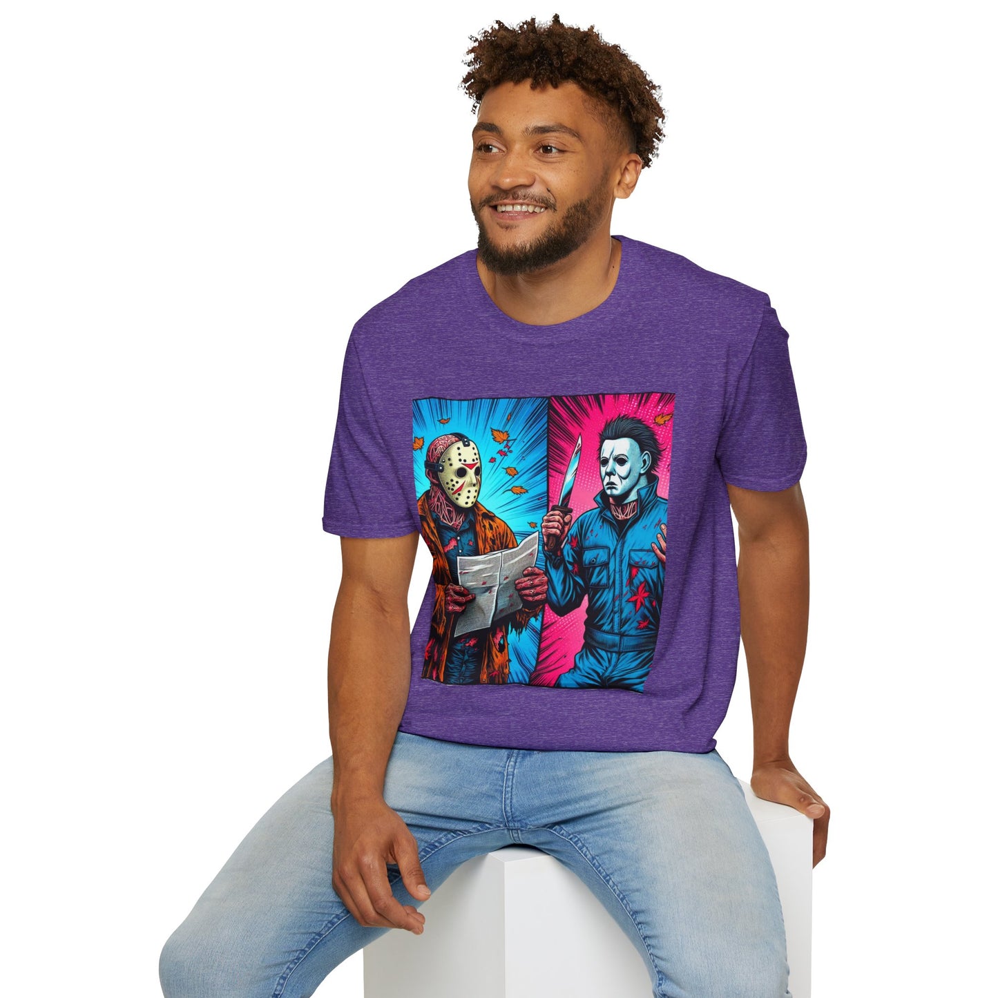 product - Michael Myers Vintage Tee | Jason Voorhees Funny Halloween Picnic Shirt - premium material. limited stock. Order yours now and stand out with this exclusive piece!