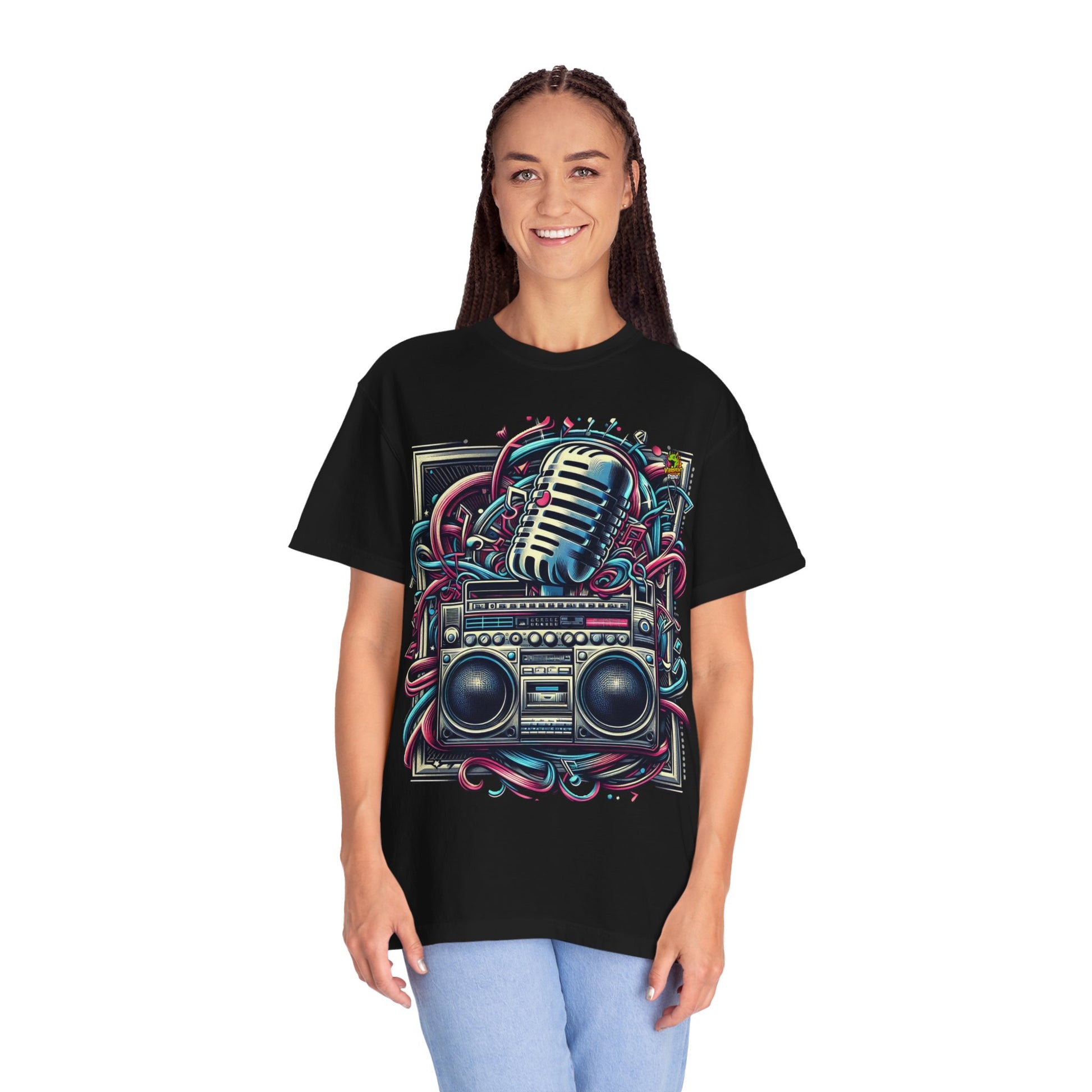 Music - Bold Microphone & Boombox Rapper Merch | Hip-Hop Street Music Design - custom-made. perfect gift idea. Order yours now and stand out with this exclusive piece!