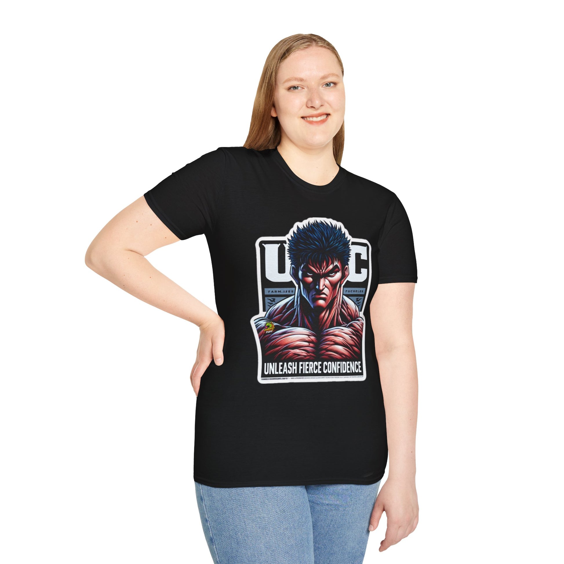 Baki - UFC T Shirt | Unleash Fierce Confidence | UFC Tee with Baki Anime Strength - custom-made. perfect gift idea. Order yours now and stand out with this exclusive piece!