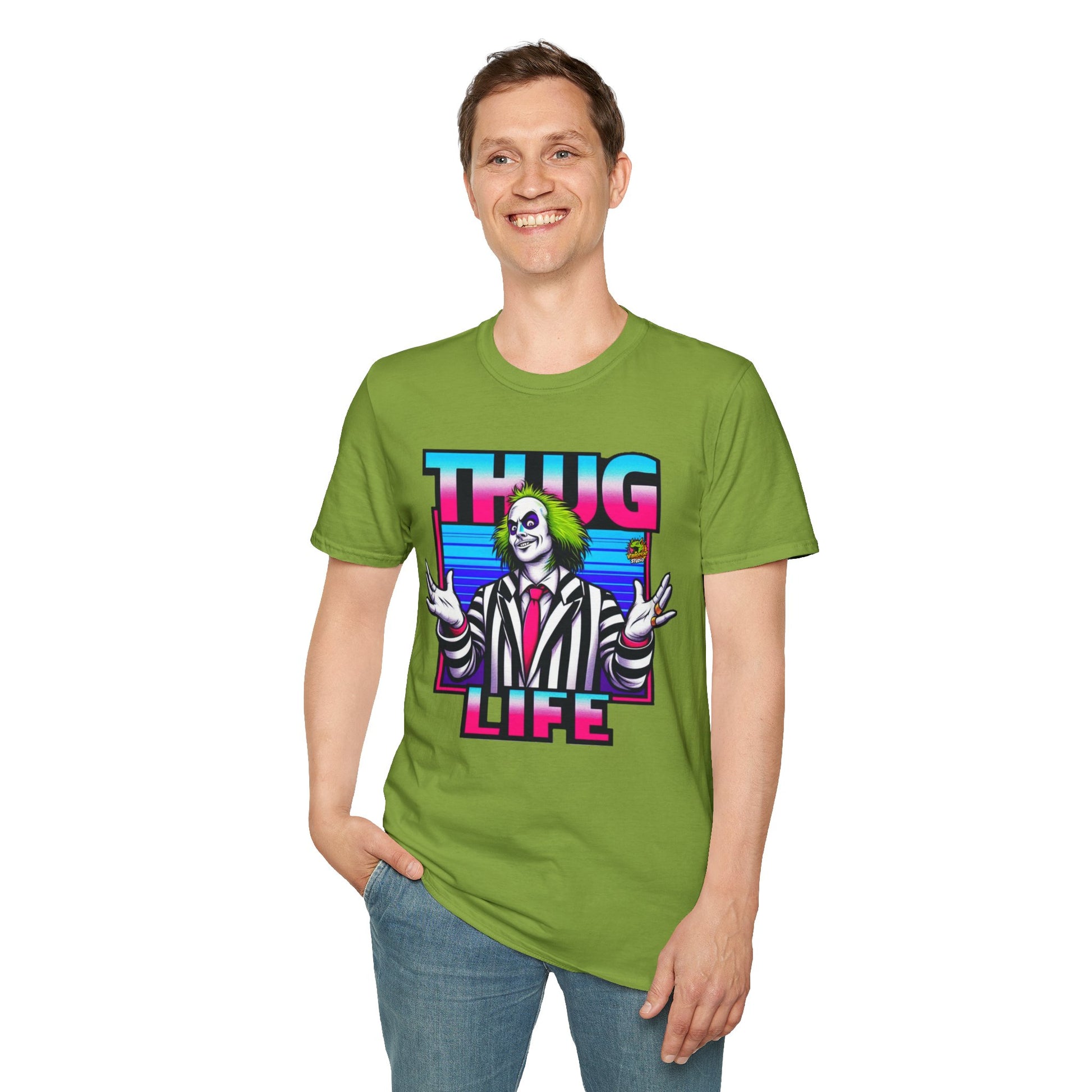 Tee - Beetlejuice Shirt | Spooky Thug Life Tee | Halloween Beetlejuice Graphic Shirt for Men & Women - custom-made. perfect gift idea. Order yours now and stand out with this exclusive piece!