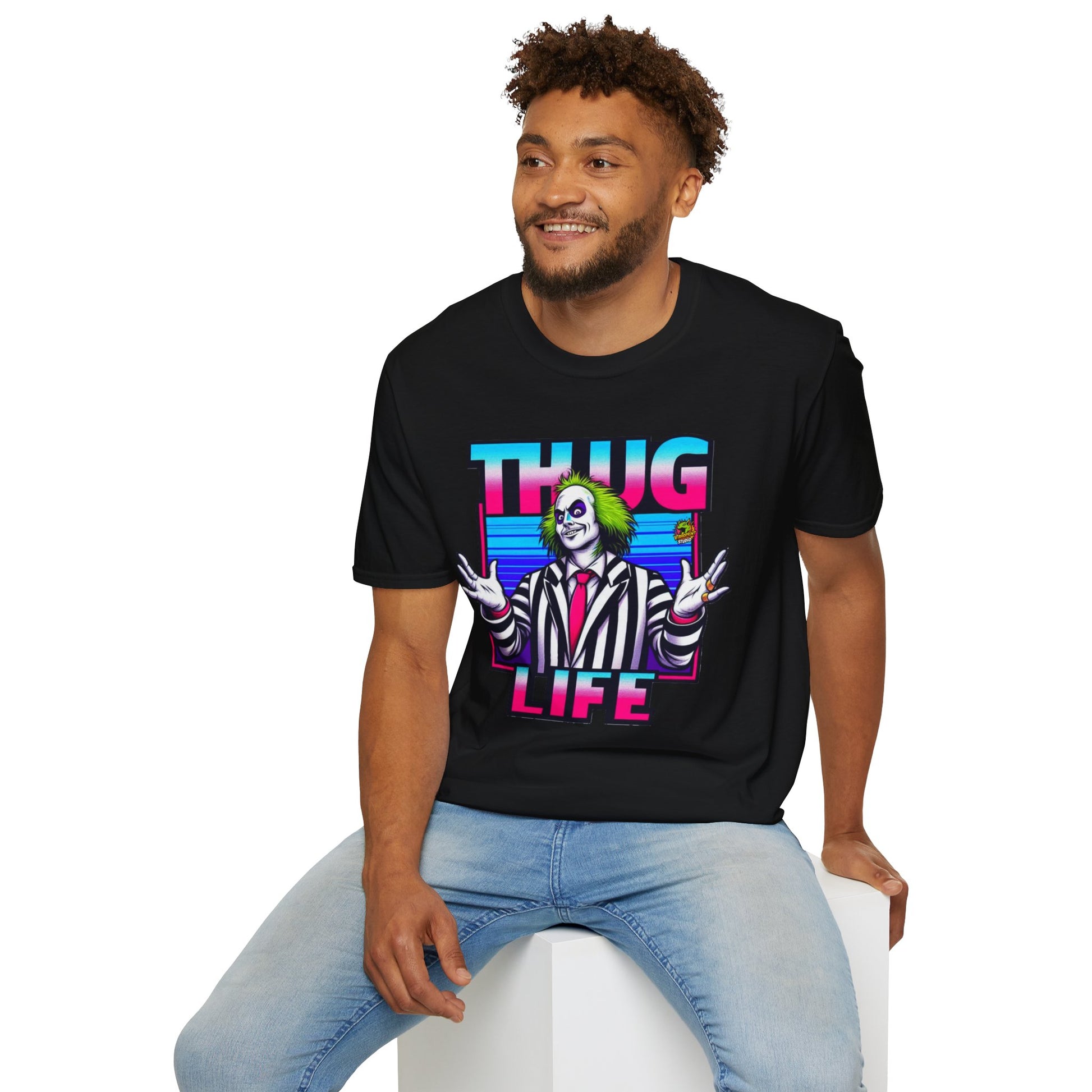 | - Beetlejuice Shirt | Spooky Thug Life Tee | Halloween Beetlejuice Graphic Shirt for Men & Women - custom-made. perfect gift idea. Order yours now and stand out with this exclusive piece!