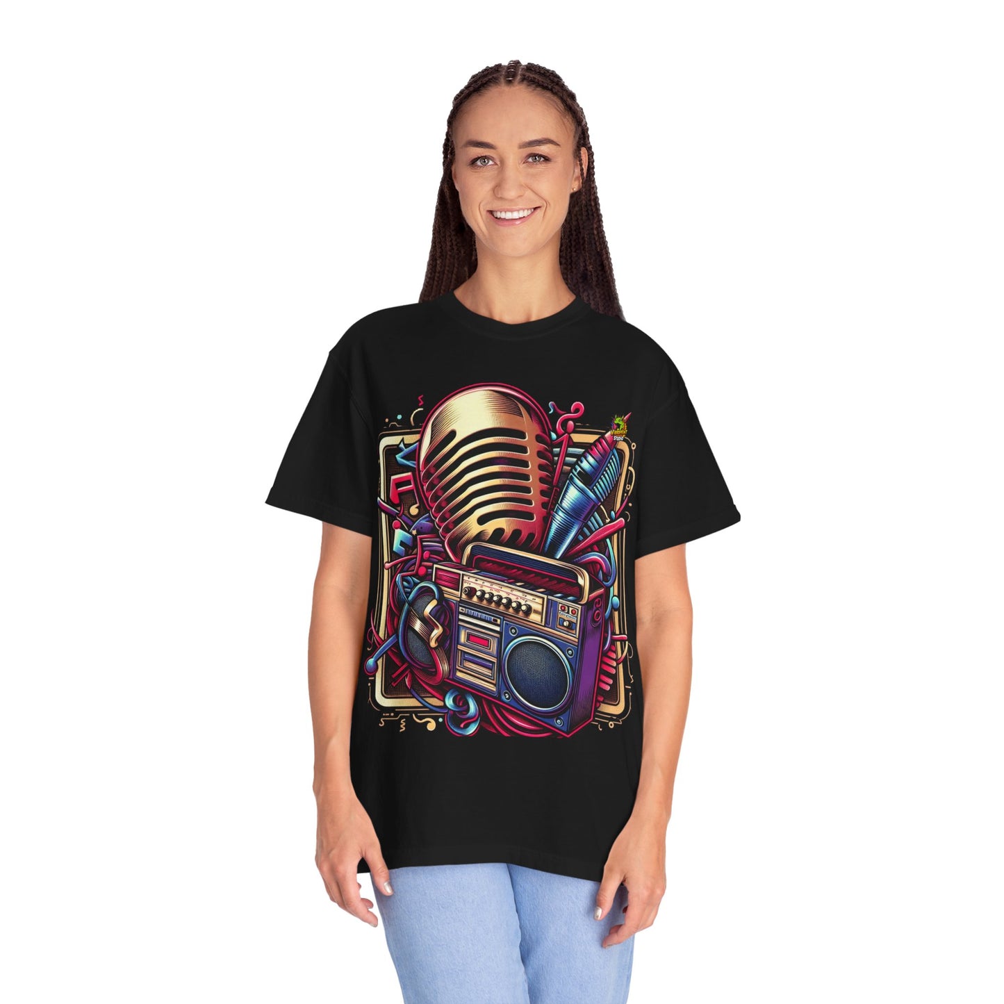 Microphone - Retro Boombox & Microphone Rapper Merch | Street Beats Hip-Hop Design - custom-made. perfect gift idea. Order yours now and stand out with this exclusive piece!