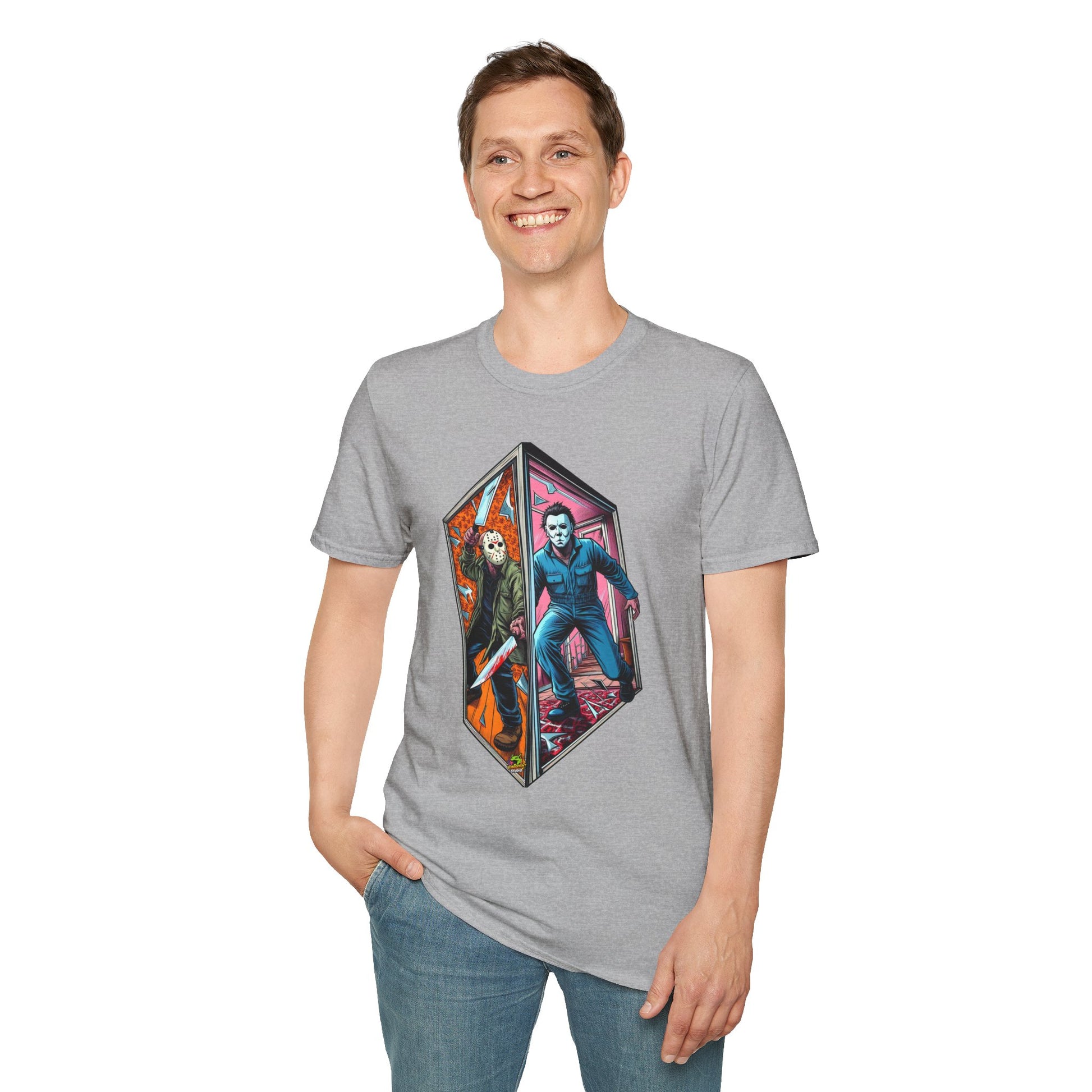 Horror - Jason & Michael Myers Funny Halloween Shirt | Vintage Horror Tee - premium material. perfect gift idea. Order yours now and stand out with this exclusive piece!