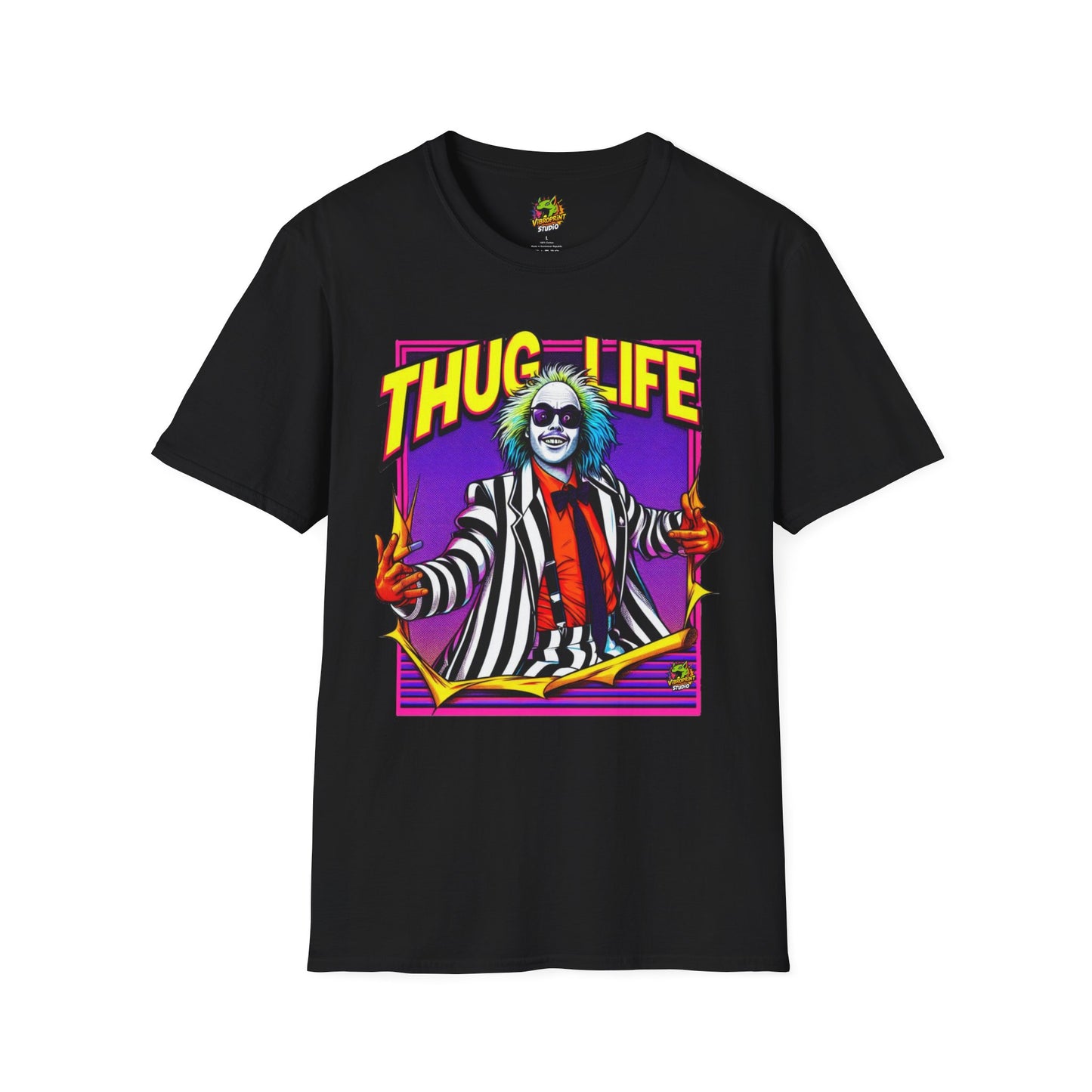 Beetlejuice Shirt | Thug Life Halloween T-Shirt | Creepy Beetlejuice Graphic Tee - High Quality Image