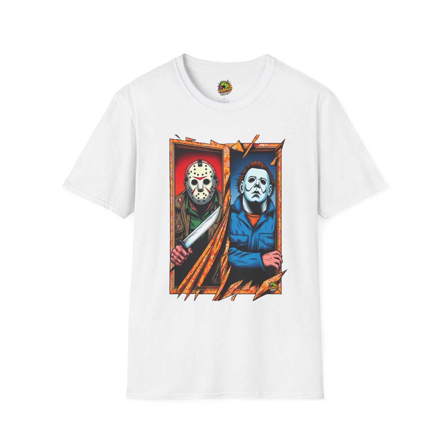 product - Michael Myers Vintage Tee | Jason Voorhees Funny Picnic Scene - premium material. limited stock. Order yours now and stand out with this exclusive piece!