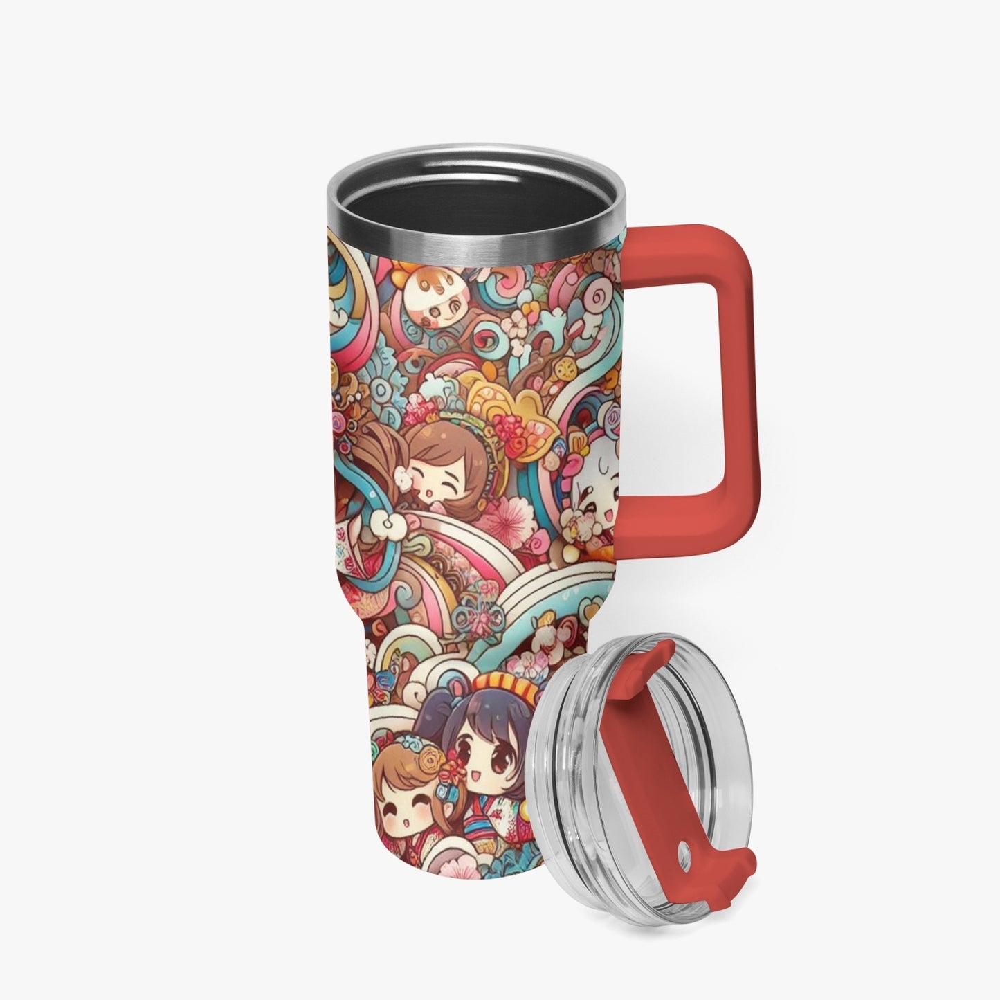 Cup - Stanley cup - Car Tumbler Cup 40oz, Anime & Retro Comic Book Style Insulated Mug, Colorful Superhero Design - premium material. perfect gift idea. Order yours now and stand out with this exclusive piece!