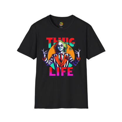 Beetlejuice Shirt | Thug Life Halloween T-Shirt | Creepy Beetlejuice Graphic Tee - High Quality Image