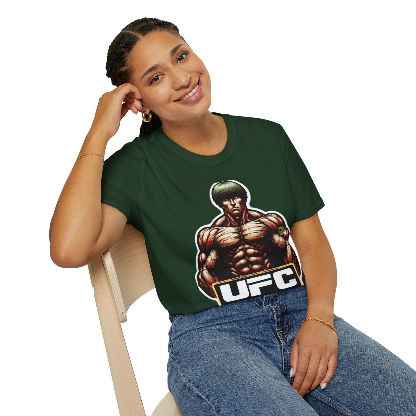 UFC T Shirt | Unleash Fierce Confidence | UFC Tee with Baki Anime Elements for Athletes