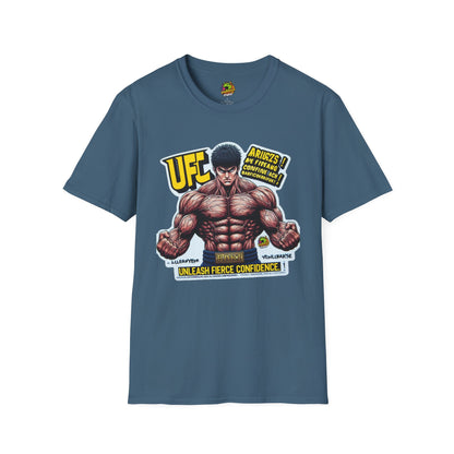 | - UFC T Shirt | Unleash Fierce Confidence | Motivational UFC Tee with Baki Anime Elements - premium material. limited stock. Order yours now and stand out with this exclusive piece!