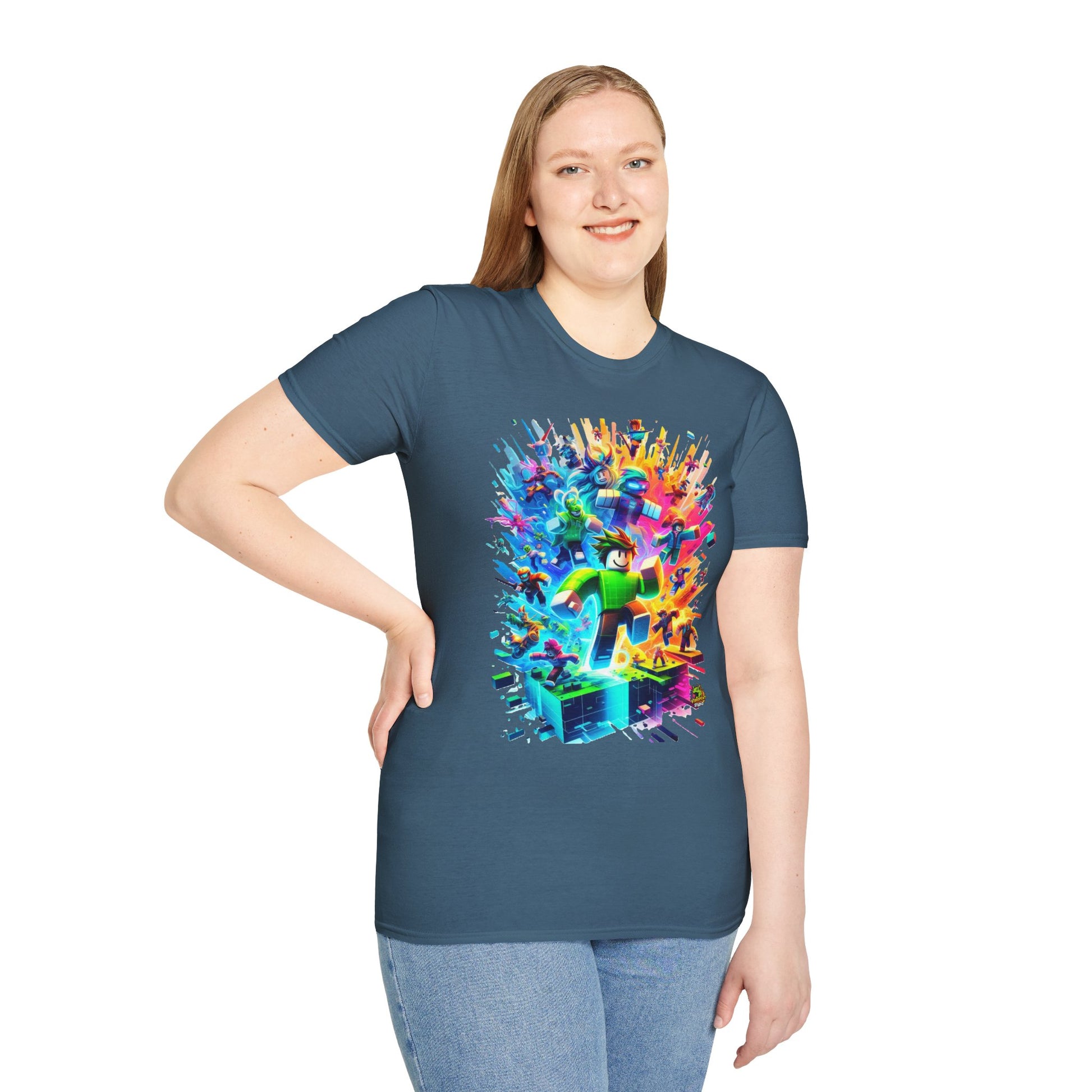 product - Cool Roblox Gamer Tee for Boys & Girls | Roblox Adventure Shirt | Roblox Graphic T-Shirt | Fun Gift for Roblox Lovers - custom-made. perfect gift idea. Order yours now and stand out with this exclusive piece!