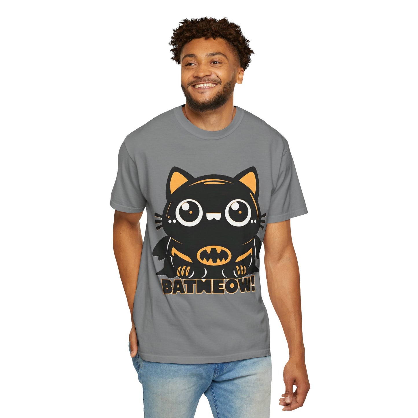 Superhero Cat T-Shirt - Cute Batman-Inspired Parody Design for Cat Lovers